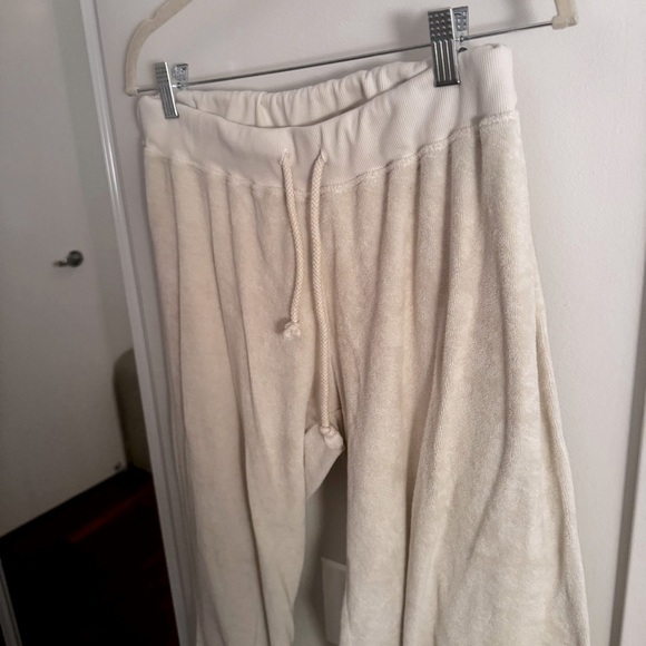 perfectwhitetee Gogo Terry Cropped Jogger Pants - Oatmeal - Picture 7 of 8